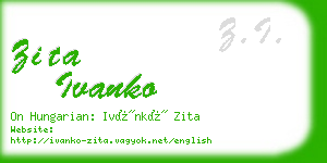 zita ivanko business card